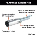 CURT 7-Way Round Trailer Connector Plug with Spring (Male End) thumbnail 2
