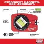 Milwaukee 4 in. Pocket Level with 360° Adjustable Vial and Amplified Rare Earth Magnets thumbnail 2