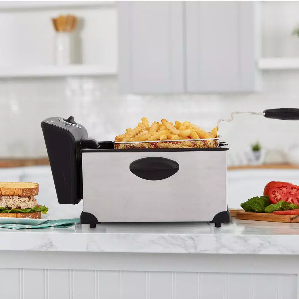 Continental Professional Series 3 QT Stainless Steel Deep Fryer, 1700W Electric