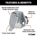 CURT 7-Way Round Trailer Connector Socket - Vehicle Side thumbnail 5