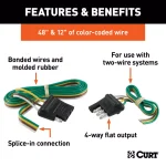 CURT 4-Way Flat Trailer Connector Kit with 12" and 48" Wires thumbnail 3