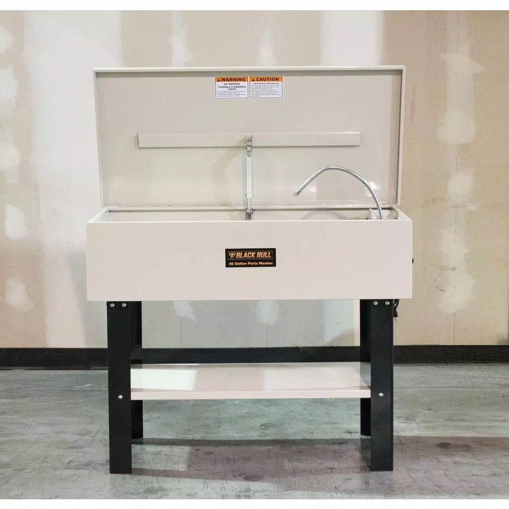 Black Bull Pro Duty 40 Gal. Parts Washer with Stand and Shelf