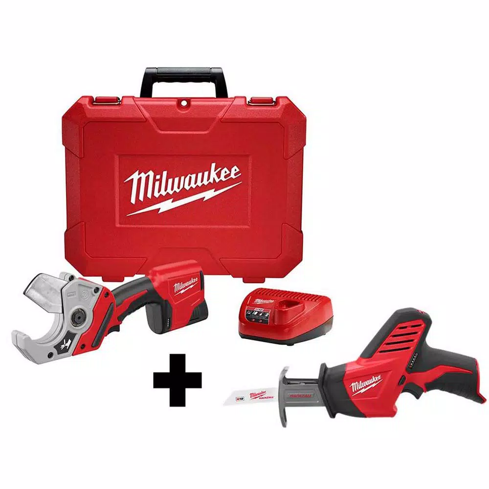 Milwaukee M12 12V Lithium-Ion PVC Shear & HACKZALL Reciprocating Saw Kit