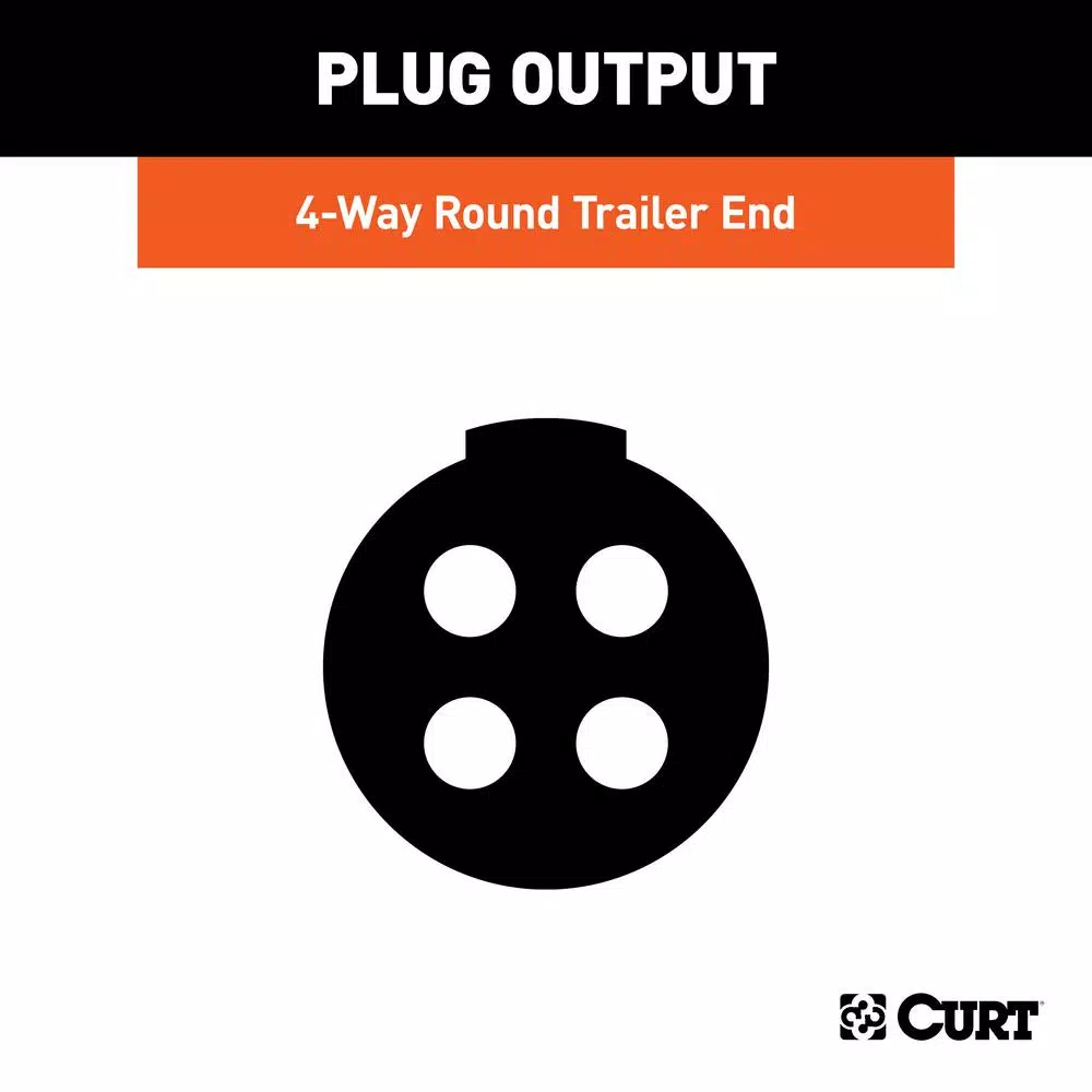 CURT 4-Way Round Trailer Side Connector Plug
