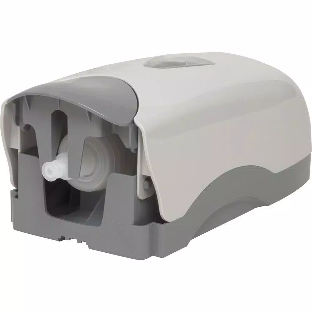 Genuine Joe Durable ABS Wall-Mount Foam Soap Dispenser with 1000 mL Capacity, White/Gray