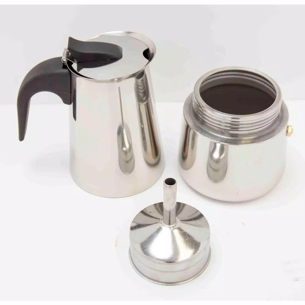 Home Basics 6-Cup Stainless Steel Stovetop Espresso Machine, Silver