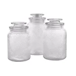 Style Setter 3-Piece Glass Canister Set with Airtight Lids, Art Deco Design thumbnail 2