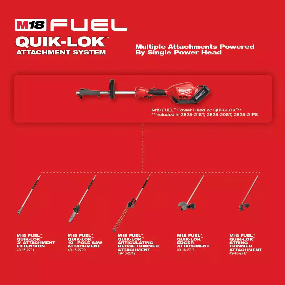 Milwaukee M18 FUEL QUIK-LOK Cordless String Trimmer Kit with (3) 8.0 Ah Batteries and Charger