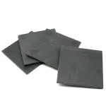 Creative Home Natural Dark Gray Slate Coaster Set of 4 - 4 in. x 4 in. Rustic Stone Coasters thumbnail 1