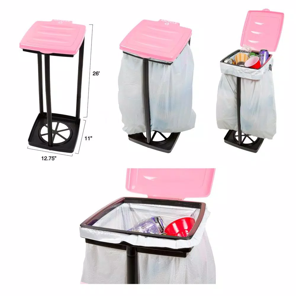 Wakeman Outdoors 13 Gal. Portable Pink Trash Bag Holder
