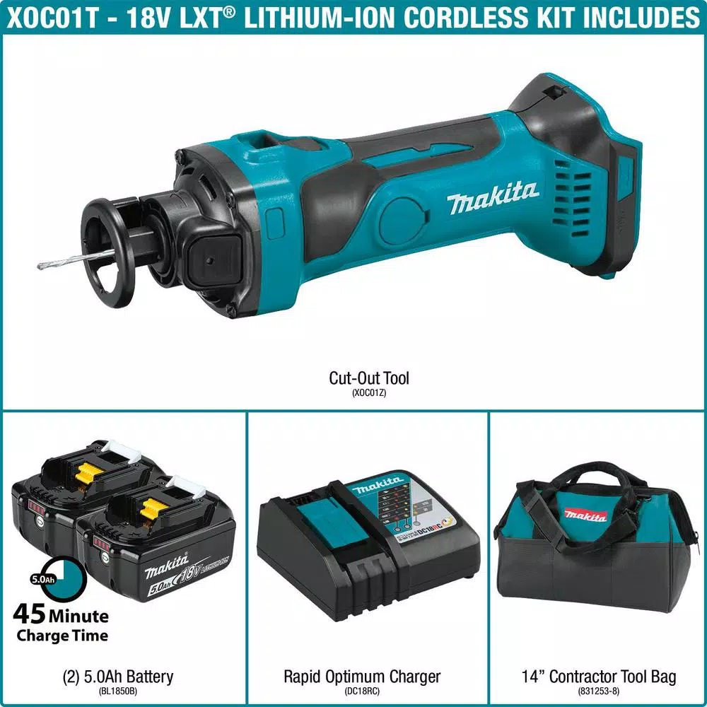 Makita 18V LXT Cordless Cut-Out Tool Kit with 5.0 Ah Battery and Charger