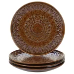 Certified International Aztec 4-Piece Patterned Stoneware 9 in. Salad Plate Set, Service for 4 thumbnail 1