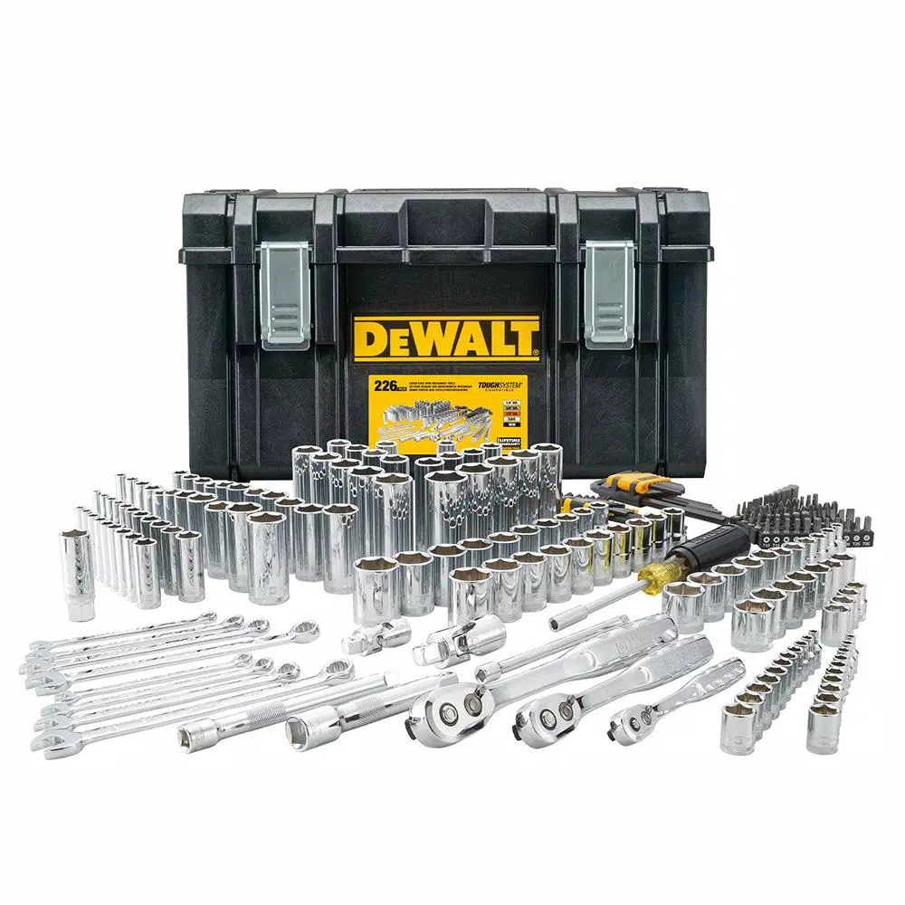 DEWALT 226-Piece Mechanics Tool Set with TOUGHSYSTEM 22 in. Medium, Mobile, and Small Tool Boxes