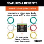 CURT 2-to-3-Wire Taillight Converter for Trailer Wiring thumbnail 2