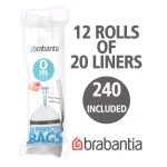 Brabantia PerfectFit Trash Can Liners Code O, 8 Gal (30 L), 240 Count (12 Packs of 20) thumbnail 2