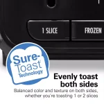 Hamilton Beach Expert-Toast 2-Slice Toaster, 900W, Black and Stainless Steel with Wide Slots thumbnail 5
