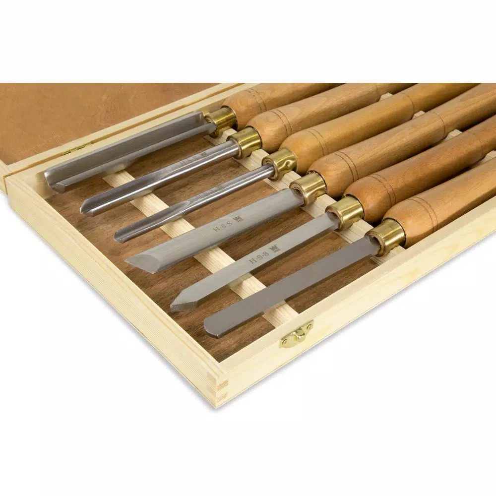 WEN 6-Piece Artisan Chisel Set with 6 in. High-Speed Steel Blades and 10 in. England Beech Wood Handles