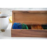 Ironwood Gourmet Acacia Wood Rectangular Tea Box with 10 Compartments thumbnail 5