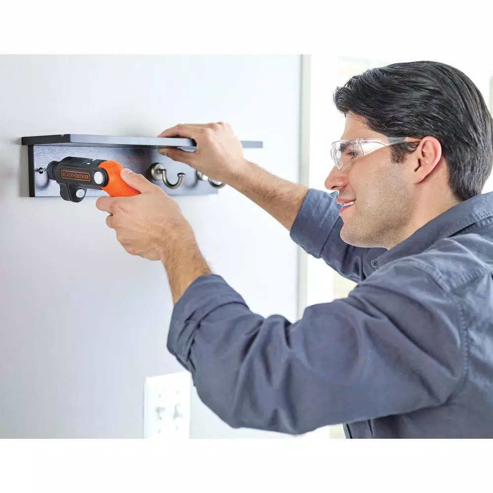 BLACK+DECKER 4V MAX Lithium-Ion Cordless 1/4 in. Electric Screwdriver with Pivoting Handle and Flashlight