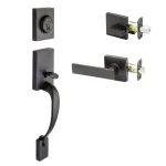 Copper Creek Craftsman Tuscan Bronze Front Door Handleset with Remi Lever Interior Trim thumbnail 1