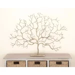 LITTON LANE Natural Reflections 24 in. Rustic Iron Leaf Tree Sculpture, Distressed Silver Finish thumbnail 1