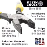 Klein Tools 9 in. High-Leverage Side Cutting Pliers with Wire Stripper and Crimper thumbnail 2