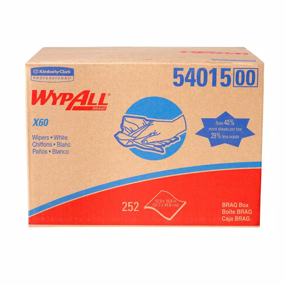WypAll X60 White Reusable Cleaning Wipes, 252-Count