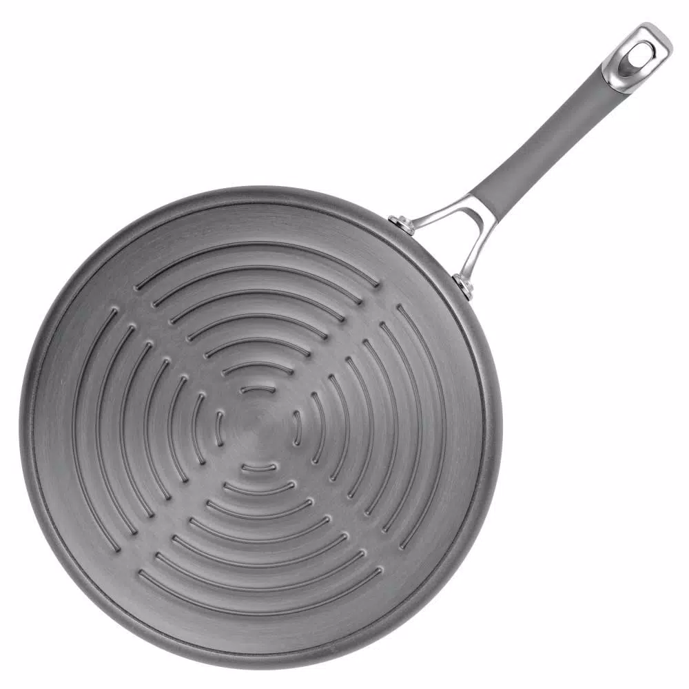 Circulon Elementum 11 in. Hard-Anodized Aluminum Nonstick Grill Pan, Oyster Gray