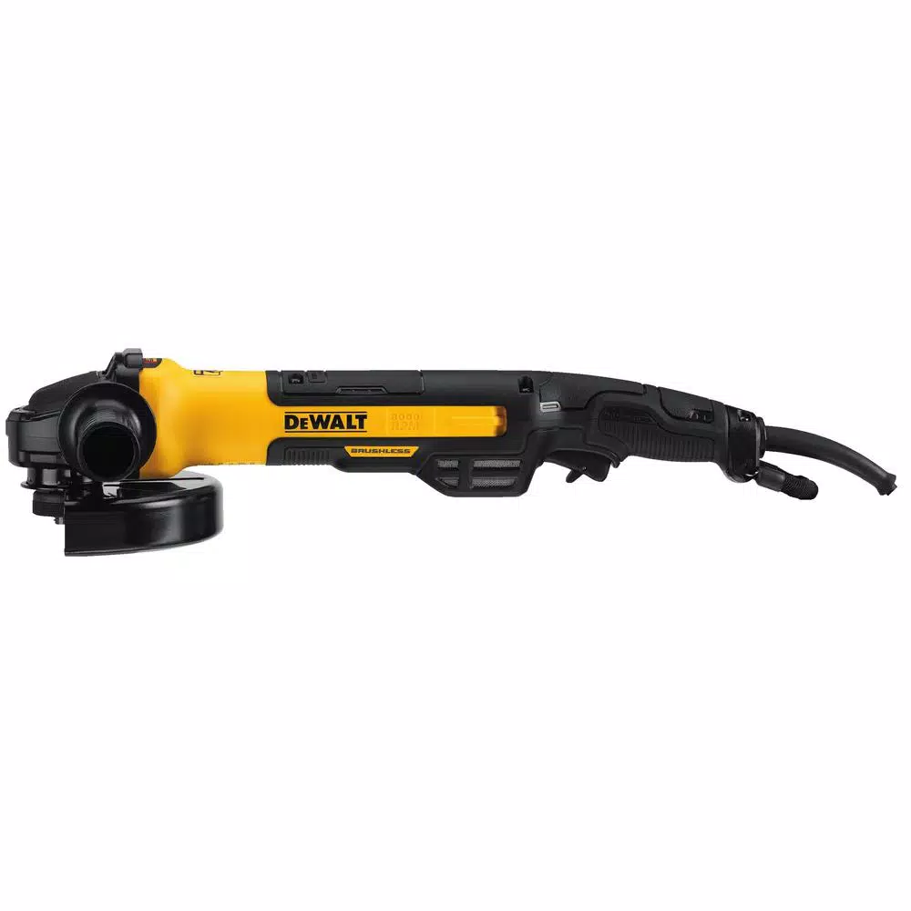 DEWALT 13-Amp 7 in. Brushless Corded Angle Grinder with Kickback Brake and Rat Tail Grip
