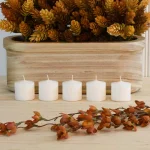 LUMABASE 72-Count White Unscented Votive Candles, 10-Hour Burn Time, Paraffin Wax thumbnail 5