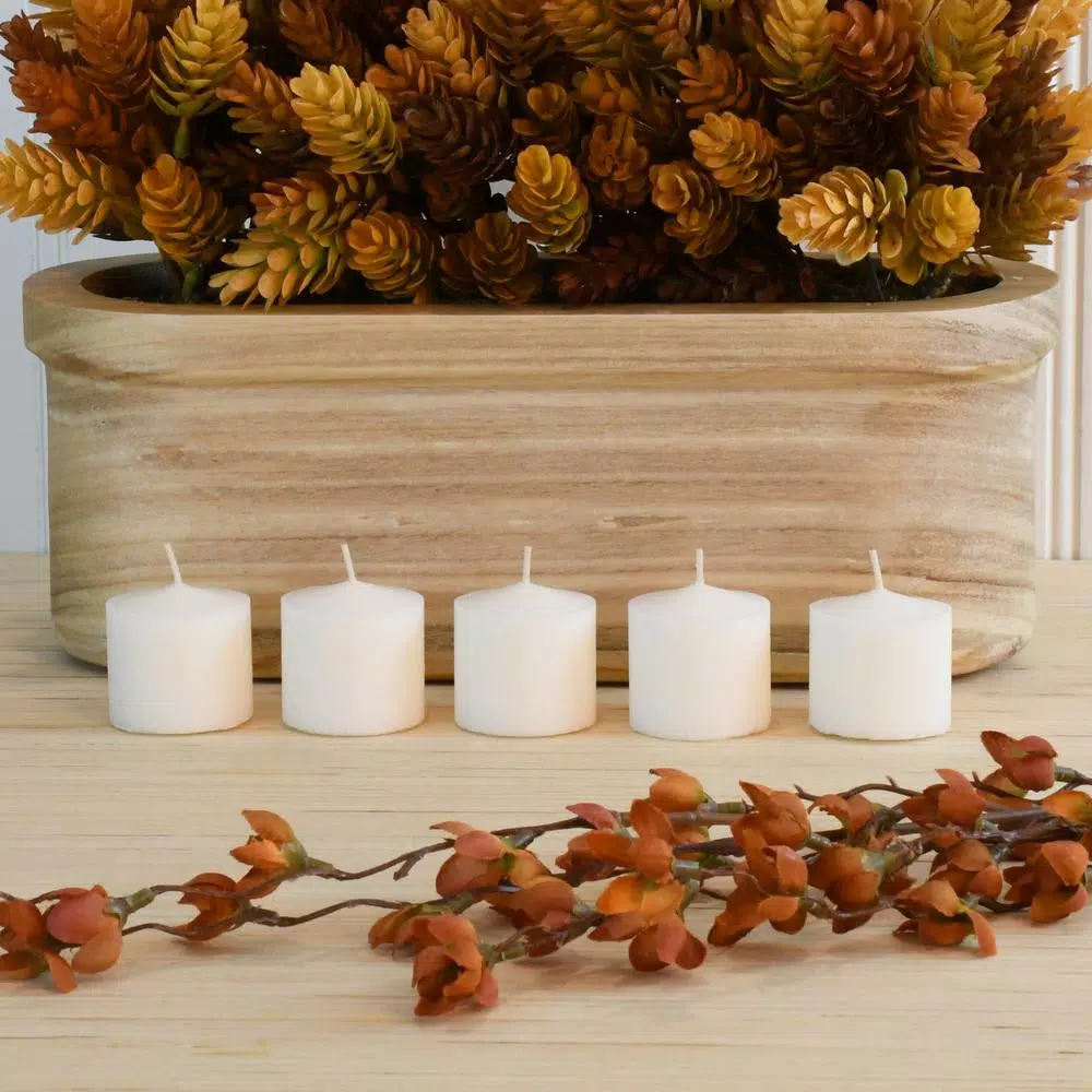 LUMABASE 72-Count White Unscented Votive Candles, 10-Hour Burn Time, Paraffin Wax