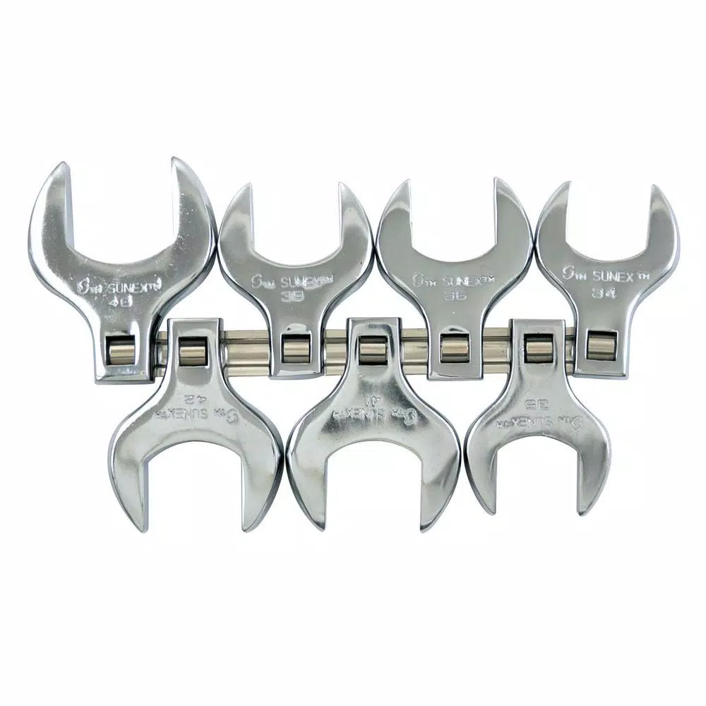 Sunex Tools 1/2 in. Drive Jumbo Metric Crowfoot Wrench Set, 7-Piece