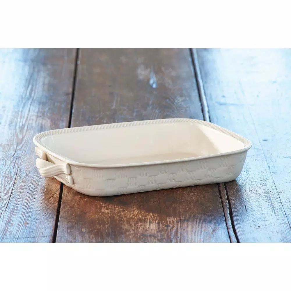 Park Designs Levingston 6 Qt. Rectangle Stoneware Baking Dish, Cream