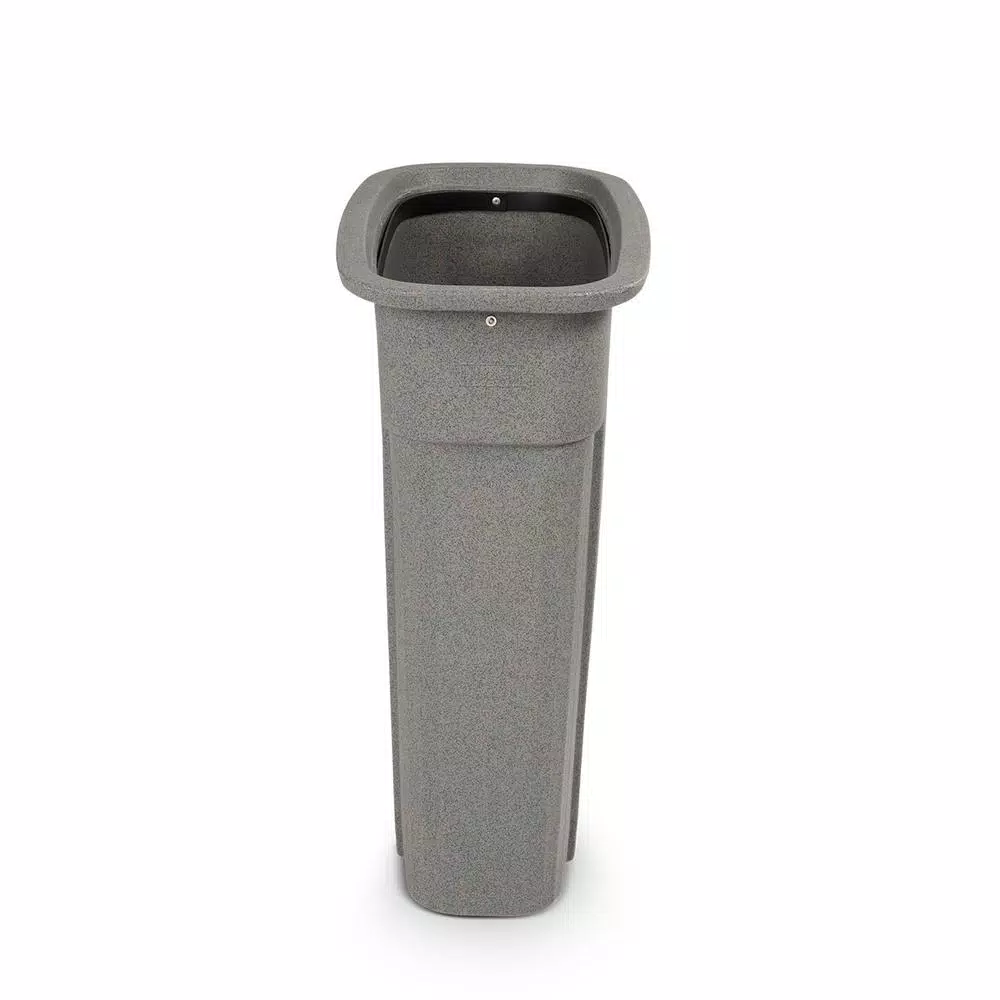 Toter Slimline 23 Gallon Rectangular Trash Can, Graystone