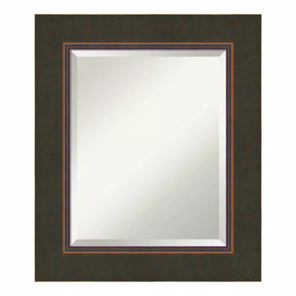 Amanti Art Milano 22.5 in. W x 26.5 in. H Rectangular Framed Bathroom Vanity Mirror, Dark Bronze