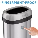 iTouchless 16 Gal. Oval Stainless Steel Open Top Commercial Trash Can with Dual Odor Filters thumbnail 4