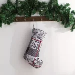 Country Living Faith 17.5 in. Reversible Christmas Stocking - Black, Ivory, and Red Microfiber thumbnail 6