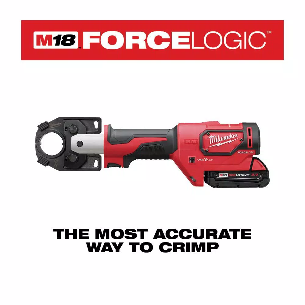 Milwaukee M18 FORCE LOGIC 600 MCM Cordless Aluminum Crimper Kit with 750 MCM Expanded Jaw