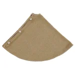 VHC Brands Nowell Farmhouse 48 in. Natural Burlap Christmas Tree Skirt with Silver Metallic Whipstitching thumbnail 2