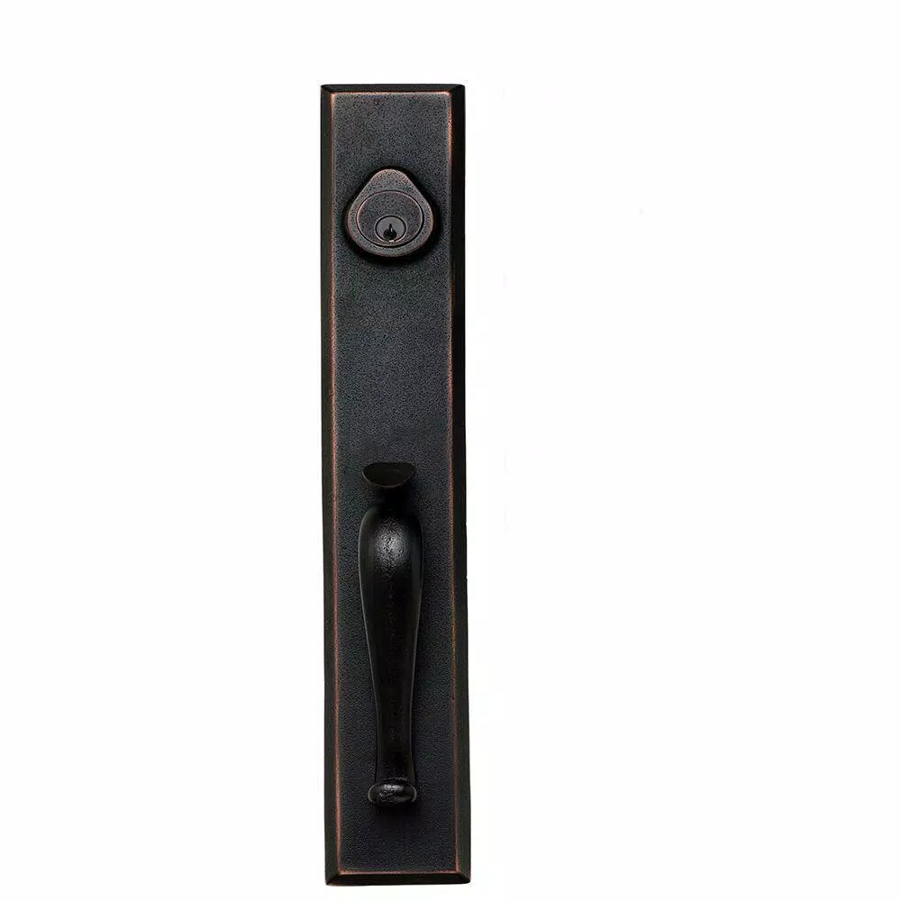 Delaney Hardware Sandcast Cordoba Aged Bronze Single Cylinder Deadbolt Entry Handleset with Tulum Knob