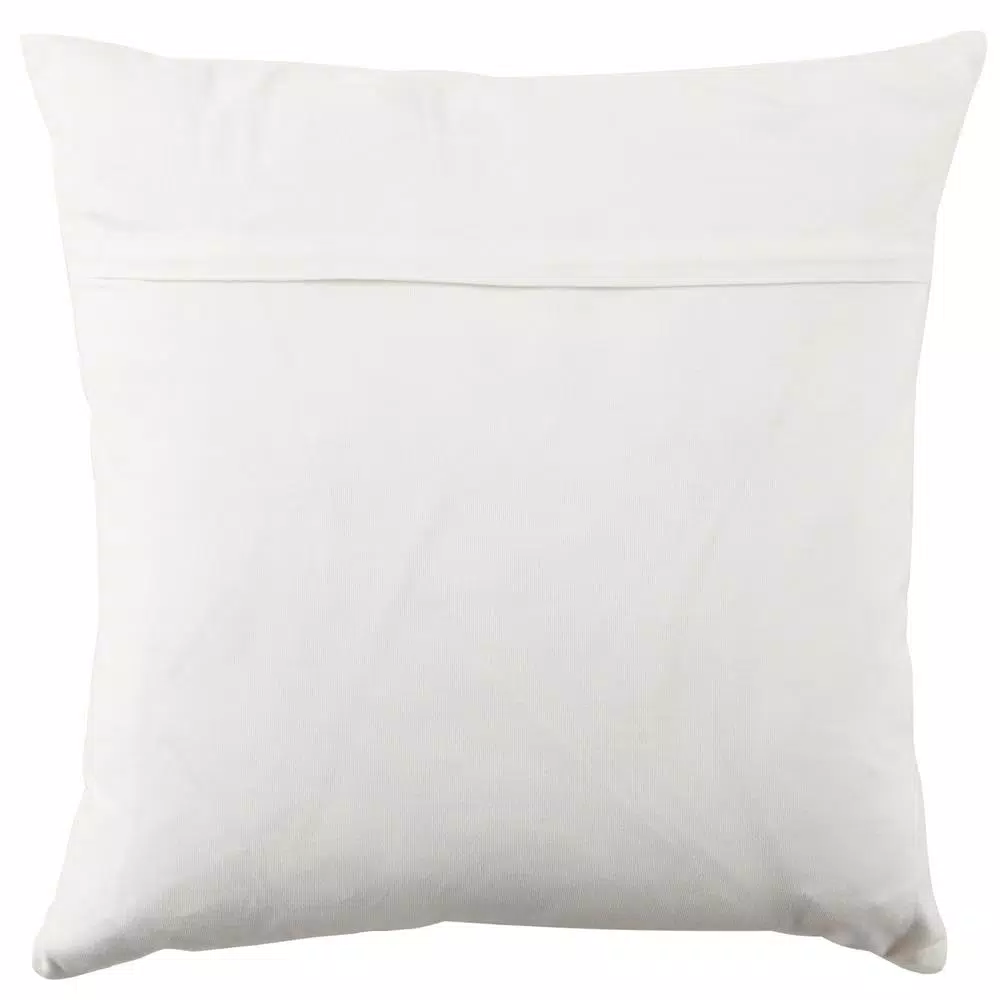 Safavieh Emilia Cream Striped 18 in. x 18 in. Cotton Throw Pillow with Down Alternative Fill