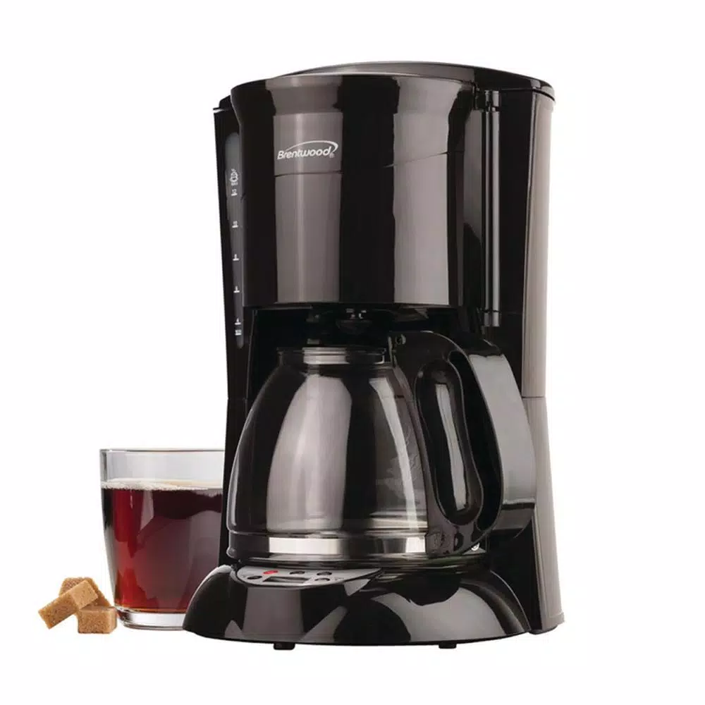 Brentwood 12-Cup Programmable Drip Coffee Maker with Permanent Filter - Black
