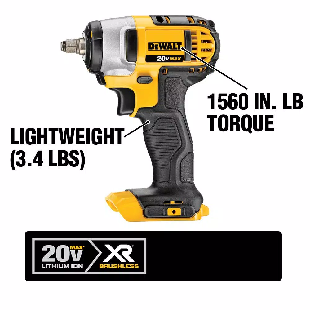 DEWALT 20V MAX Cordless Impact Wrench, Impact Driver & LED Light 3-Tool Combo Kit with (2) 4.0 Ah Batteries
