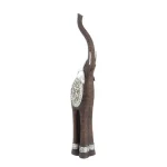 LITTON LANE 38 in. Elephant Decorative Sculpture with Raised Trunk - Brown and Silver Polystone Statuary thumbnail 2