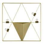 WallPops Gold Triangle Metal Grid Wall Organizer with Pocket and Clips thumbnail 1