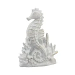 Stonebriar Collection Stonebriar White and Gold Cast Iron Seahorse Door Stopper & Nautical Decor thumbnail 2