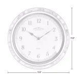 FirsTime & Co. Sophia Mosaic Wall Clock - Silver & Sandstone Shell Decor thumbnail 3
