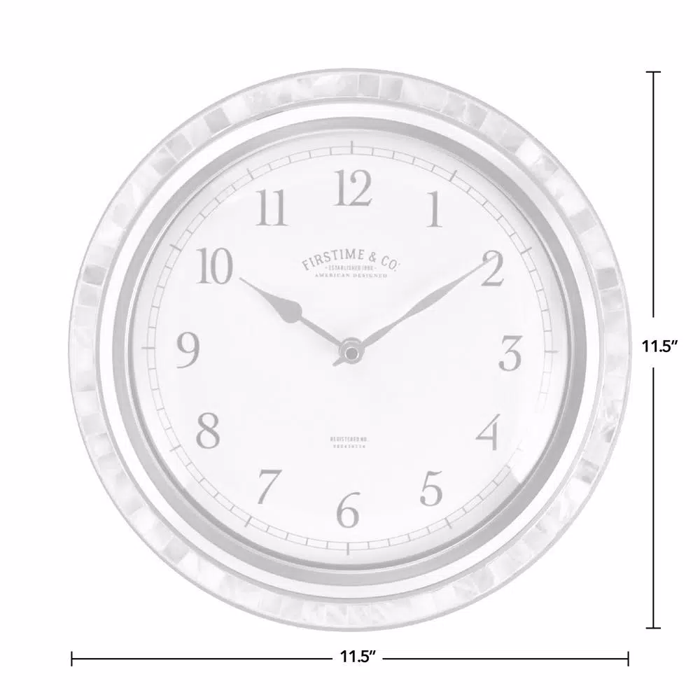 FirsTime & Co. Sophia Mosaic Wall Clock - Silver & Sandstone Shell Decor