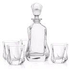 JoyJolt Aurora Crystal Whiskey Decanter Set with 4 Old Fashioned Glasses thumbnail 1