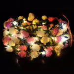 Novelty Place 4-Pack LED Floral Flower Headbands - Pink Light Up Flower Crowns for Adults and Kids thumbnail 1